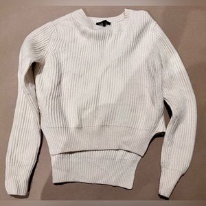 Maje ‚Maia‘ ecru ribbed wool knit sweater